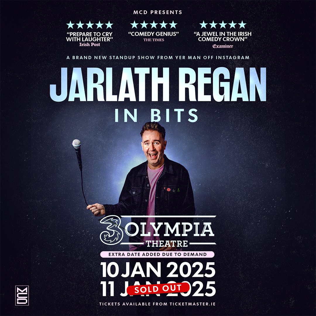 mcd_productions's tweet image. Due to popular demand, @Jarlath has added a second date for his show "In Bits" at the 3Olympia Theatre in Dublin on Friday, January 10th, 2025!

Tickets for the extra date will go on sale this Friday 26th July at 10am 🎫