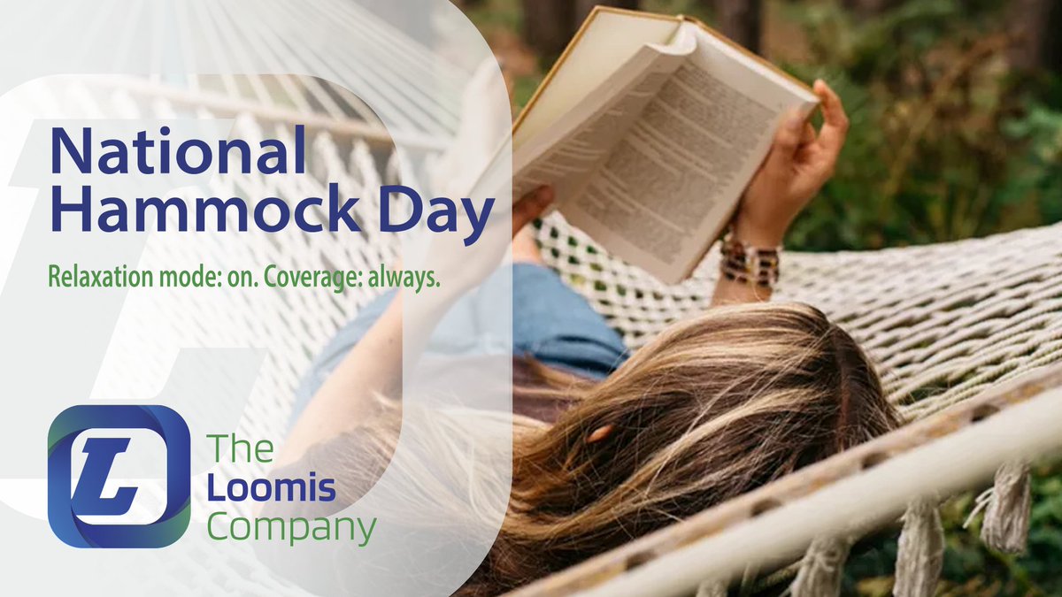 Today is National Hammock Day! Grab your favorite book, put your feet up, and relax. 🧘‍♂️
While you unwind, remember we're here for all your insurance needs. Home, auto, health, and life – we've got you covered. loomisco.com #NationalHammockDay #TheLoomisCompany