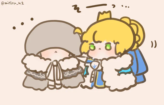 【過去絵再放送】  #今日の我が王     王とグレイ        #ゆる数 #FGO 