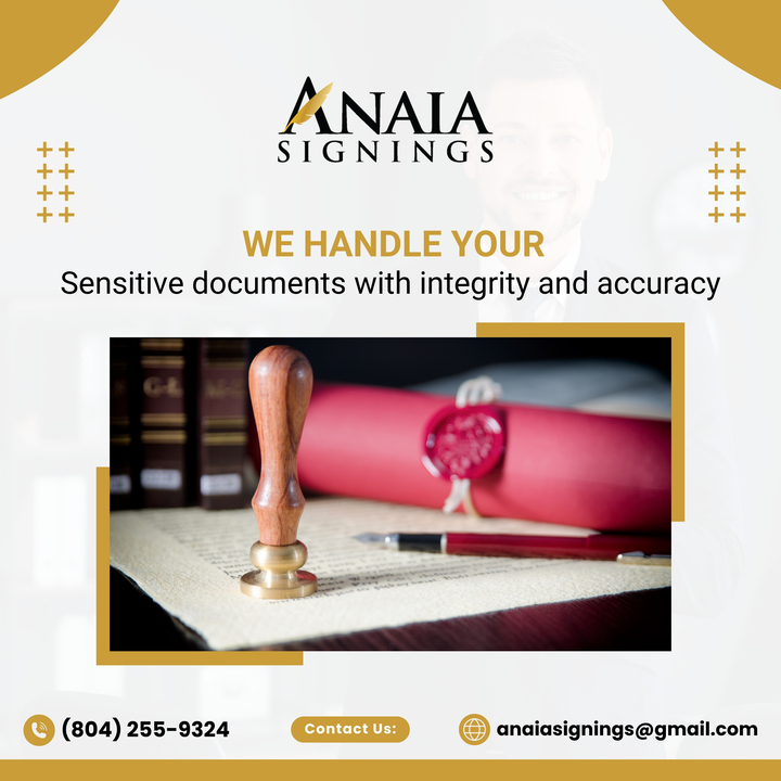 AnaiaLlc22713's tweet image. Anaia Signings LLC simplifies your document signing process with our mobile notary service. Notarization Services That Come to You directly at your preferred location.
maps.app.goo.gl/ckBG4eVKeX7rsM…
#MobileNotarization #SecureSigning #AnaiaSignings