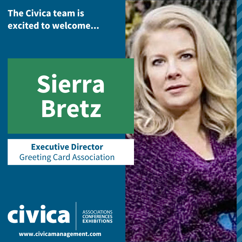 We are thrilled to welcome Sierra Bretz, the new Executive Director of the Greeting Card Association, to the Civica team! Based out of Philadelphia, Sierra brings a wealth of experience &amp; passion to our organization. We look forward to achieving great things together!