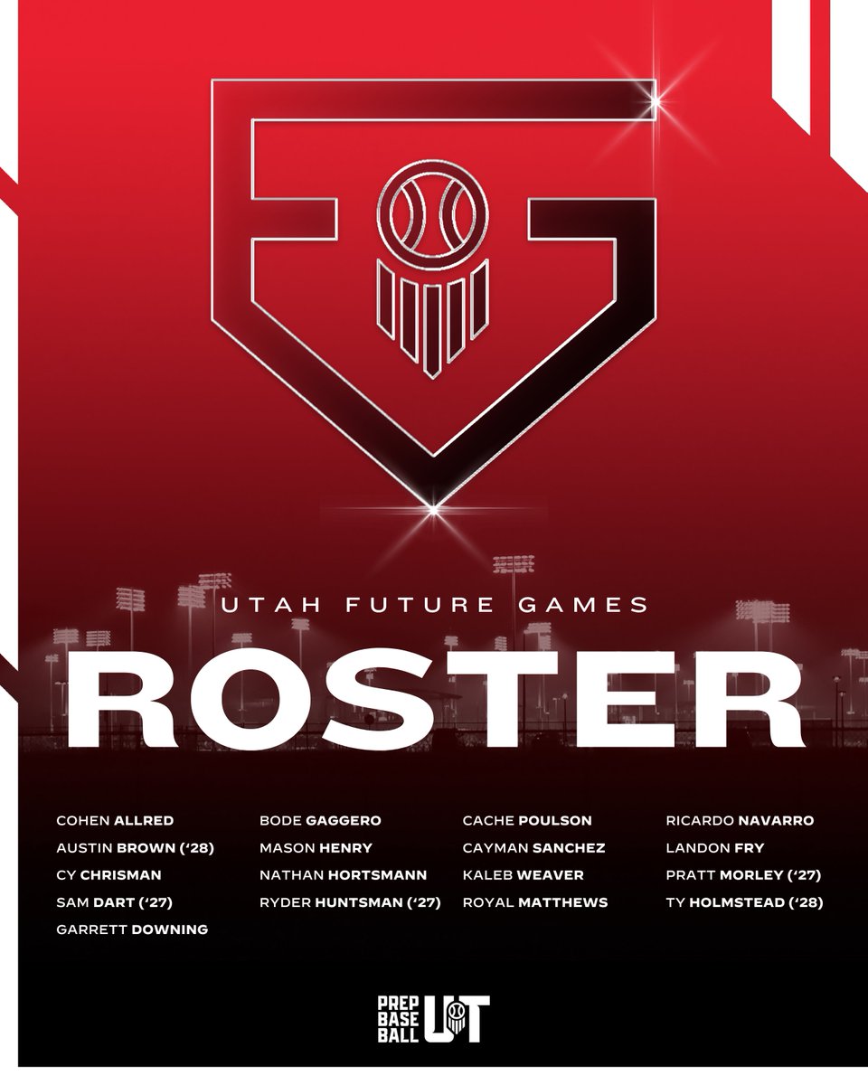 Prep Baseball Utah (@prepbaseballut) on Twitter photo #๐๐๐
๐๐๐ ๐๐๐๐ฆ ๐๐ญ๐๐ก
We are extremely excited to announce the ๐ง๐ฒ๐ฎ๐บ ๐จ๐๐ฎ๐ต roster for the 2024 Future Games!
This group of talented 2026-28s will represent Utah at the premier uncommitted event of the summer.
<a href="/prepbaseball/">Prep Baseball</a> | <a href="/LakePointSports/">LakePoint Sports</a> #๐๐๐
๐๐๐ ๐๐๐๐ฆ ๐๐ญ๐๐ก
We are extremely excited to announce the ๐ง๐ฒ๐ฎ๐บ ๐จ๐๐ฎ๐ต roster for the 2024 Future Games!
This group of talented 2026-28s will represent Utah at the premier uncommitted event of the summer.
<a href="/prepbaseball/">Prep Baseball</a> | <a href="/LakePointSports/">LakePoint Sports</a>