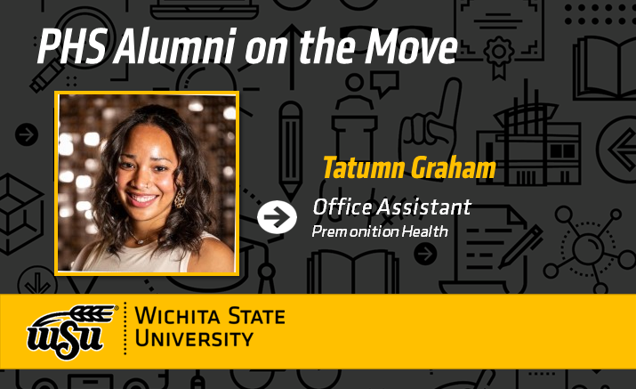Congratulations to Tatumn Graham, Spring 2024 graduate in Health Management, on her new position as Office Assistant at Premonition Health.  #ShockerAlumni #ShockerNation #ShockerProud #WSU_PHS #PHSProud
