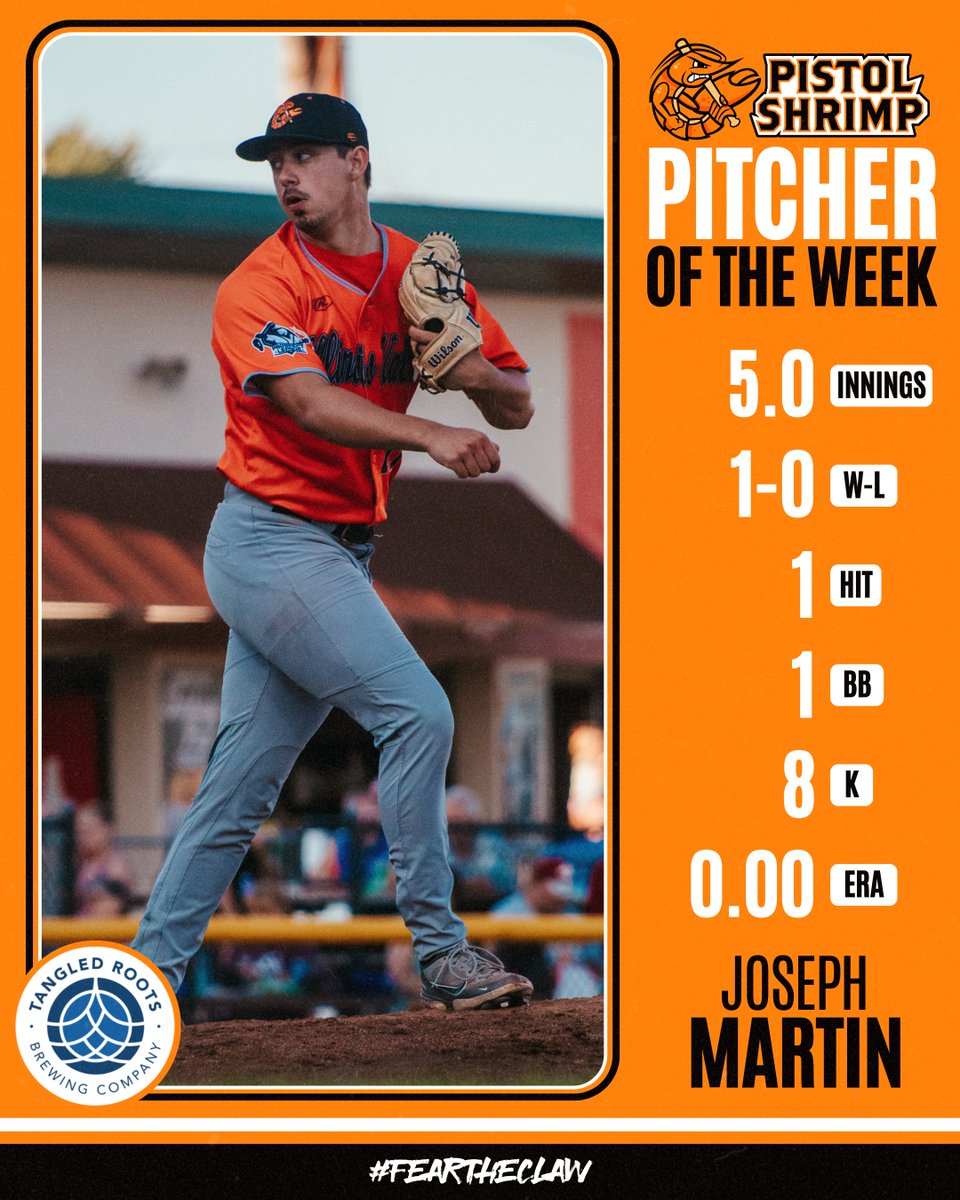Joseph Martin was #ShrimplyTooGood this week!

Martin from <a href="/SIUEBaseball/">SIUE Baseball</a> is the #PistolShrimpBaseball Week 8 Pitcher of the Week presented by Tangled Roots Brewing Company! #FearTheClaw