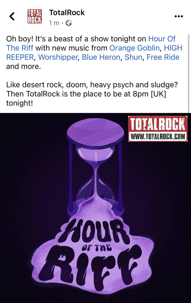 JonnyPirie's tweet photo. Massive noise on tonight’s show! Let me know if you’re tuning in. 8pm @TotalRockOnline @SSRecordings @PeacevilleRecs @PurpleSagePR @HEAVYPSYCHSOUND #stonerrock #doom #radio #totalrock https://t.co/MivVTr3YG0