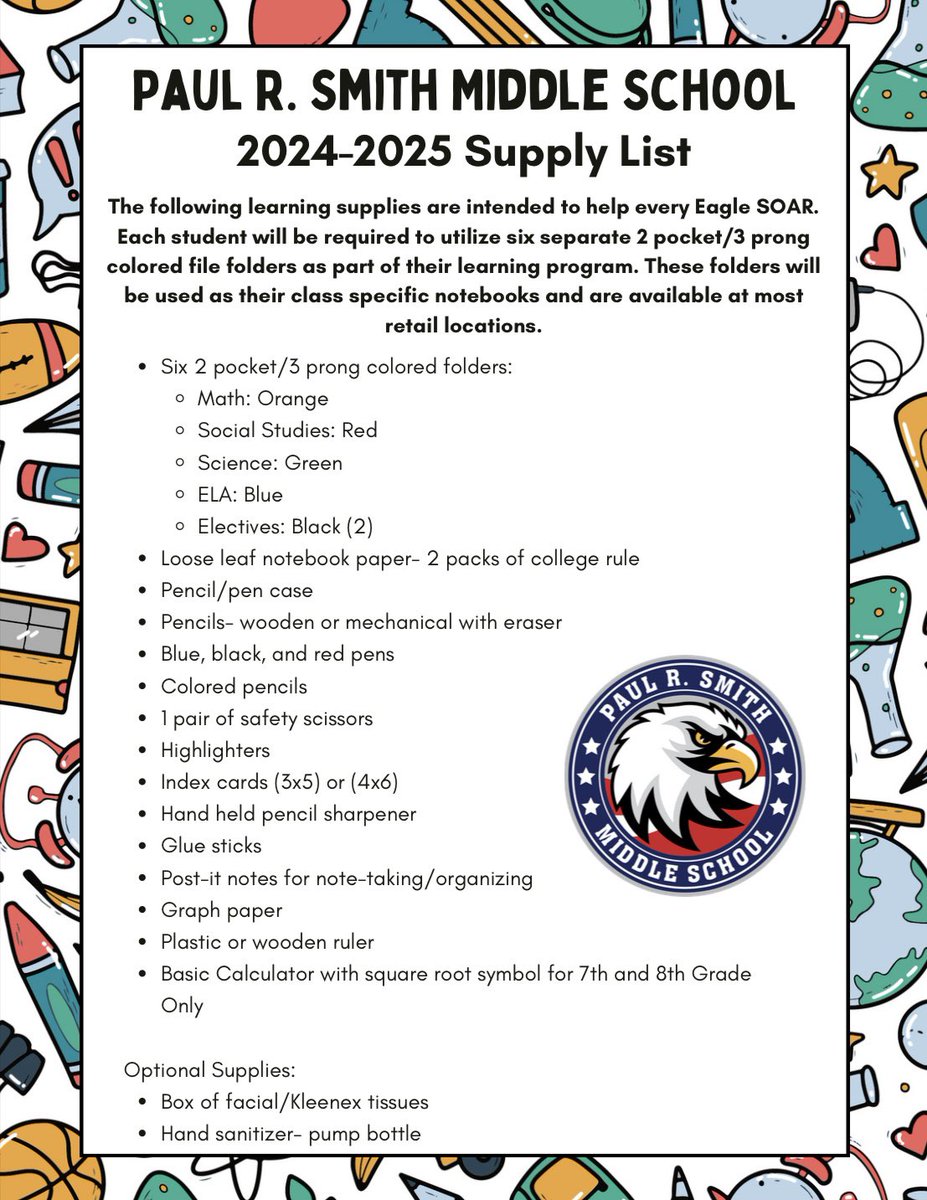 Another year is starting soon! Here’s the school supply list: