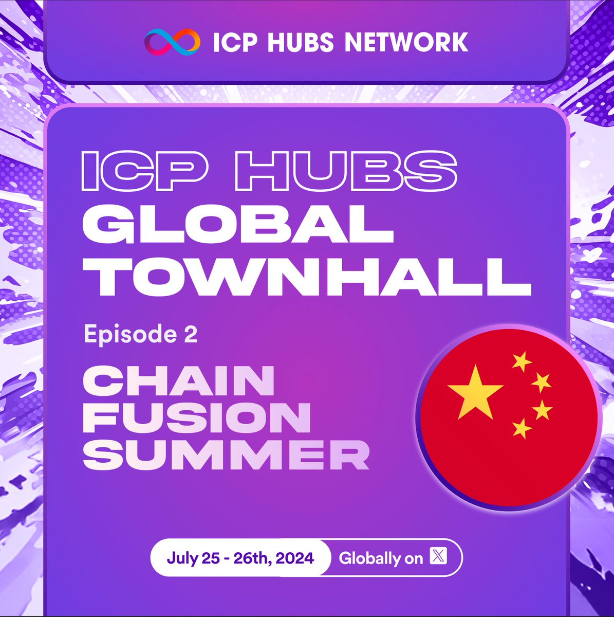 🚀Get ready for the biggest talk on #CrossChain  Interoperability and #Web3 interconnections of summer 2024 !  🌍30+ countries across ICP HUBS Networks

🎉Join us and get the chance to win the exclusive Jumbo NFT Whitelist Raffle!

📅Date: July 25th, 2024 
Time: 20:00 CST - GMT+8