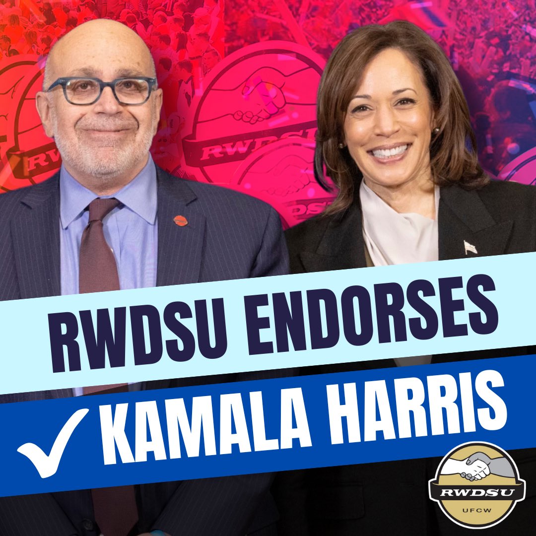 Kamala Harris believes in the promise of America - freedom, equality, opportunity &amp; justice4all. She is exactly the person we need to be elected President. We know that she will fight for working people; &amp; we proudly endorse <a href="/KamalaHarris/">Kamala Harris</a>: rwdsu.org/news/rwdsu-end… #KamalaHasMyVote
