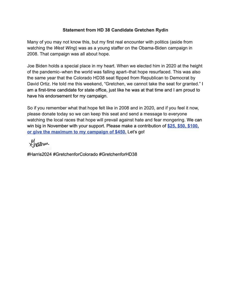 Let's go! #Harris2024 #GretchenforColorado gretchenforcolorado.com/take-action