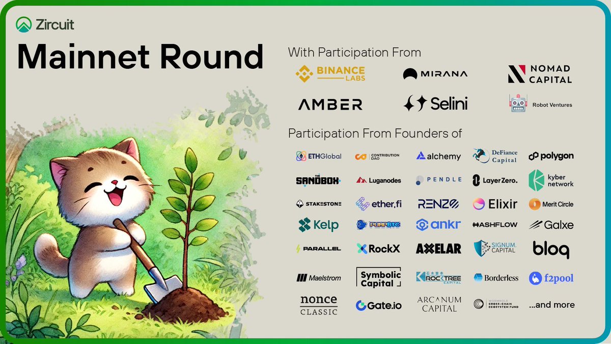 Zircuit大毛预告？又一轮融资，我们都有光明的未来@ZircuitL2  是否是大毛？又来了一轮融资，而且马上主网临近，带你查缺补漏看看啥没做，都做一遍，目前质押池29亿美金。  1️⃣流动性质押（质押赚积分）：https://t.co/5DSH3N3jqP 2️⃣建设者（目前1400个项目已完成架构）