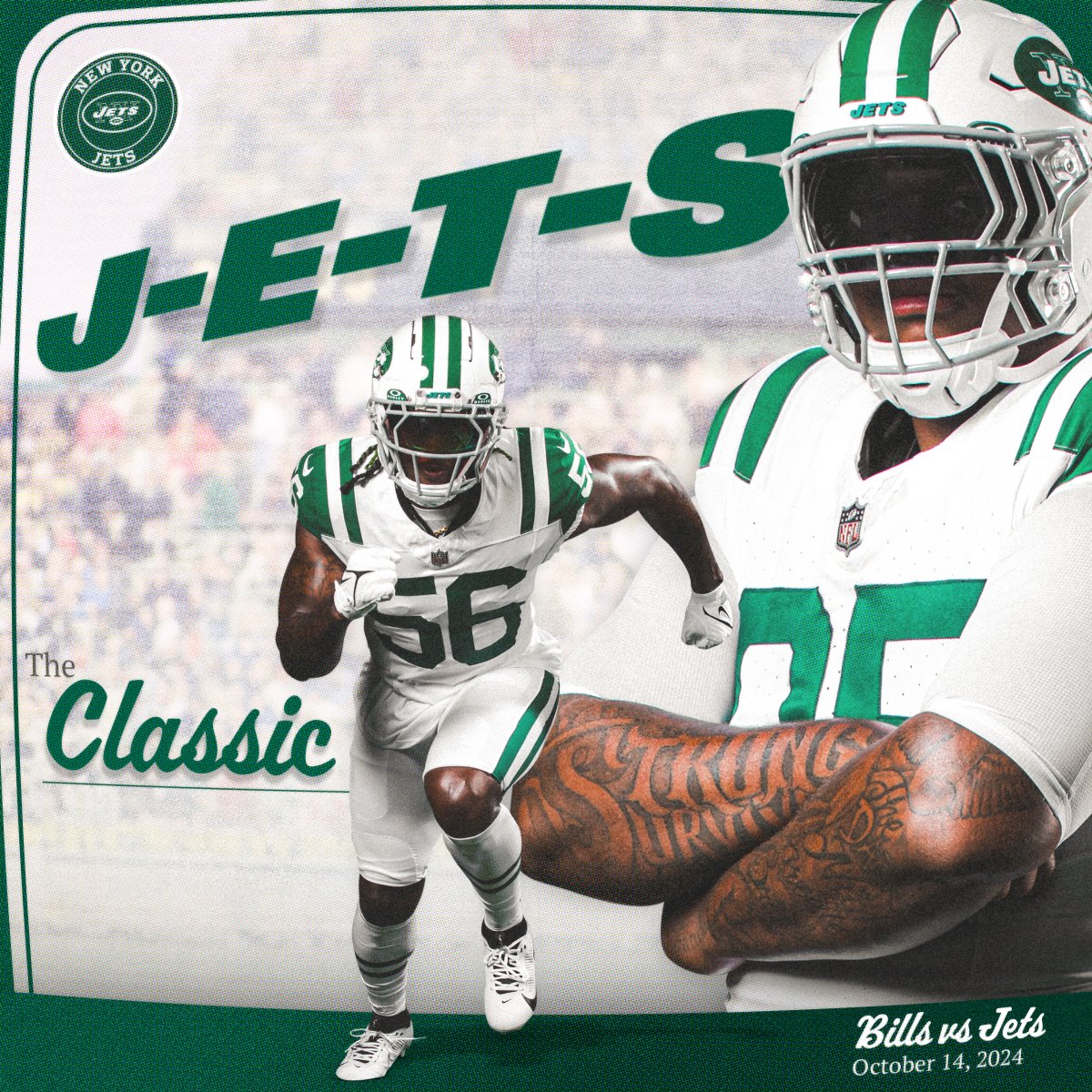 woodyjohnson4's tweet photo. Time to rewind. Introducing our classic uniforms to be worn Week 6 vs BUF #NYJ https://t.co/vuVzbRLOif