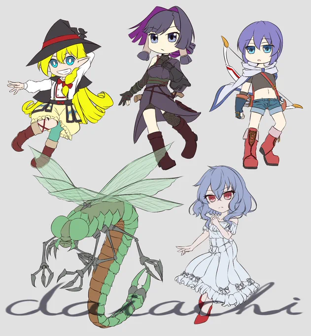ようやく最低限が完了 欲を言えば戦闘立ち絵の追加もあるけど、ちょっとどういうスタイルかを思い出したかったりもするのでまずはログ読み直しをしようかね…… あとは虫が光沢入れないとアレだなって印象なので全体的にベタから影と光を一色ずつ入れるぐらいはしようかなー?