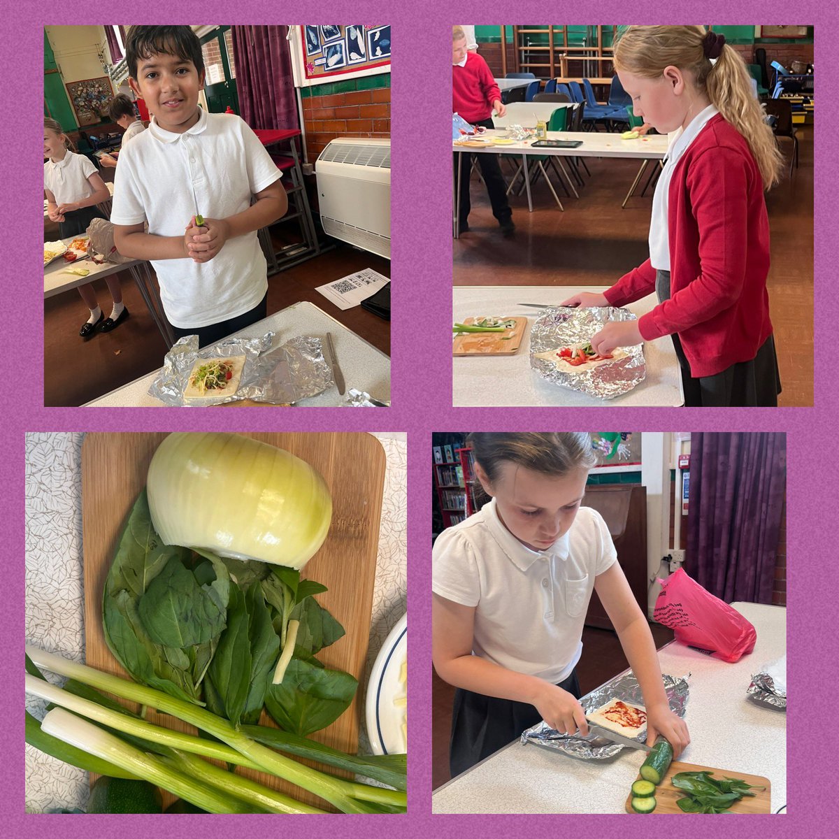 PrimaryNewton's tweet photo. Amethyst have been designing and making their seasonal vegetable flans. 
They were very artistic! Looking forward to finding out how they taste tomorrow! https://t.co/0HmdrikL9n