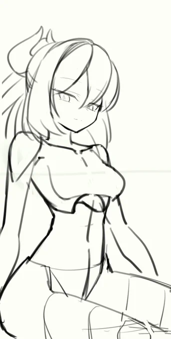 バランス研究中ビフォーアフターどうも寄せで描くと古い絵柄の等身になりがちな模様。 