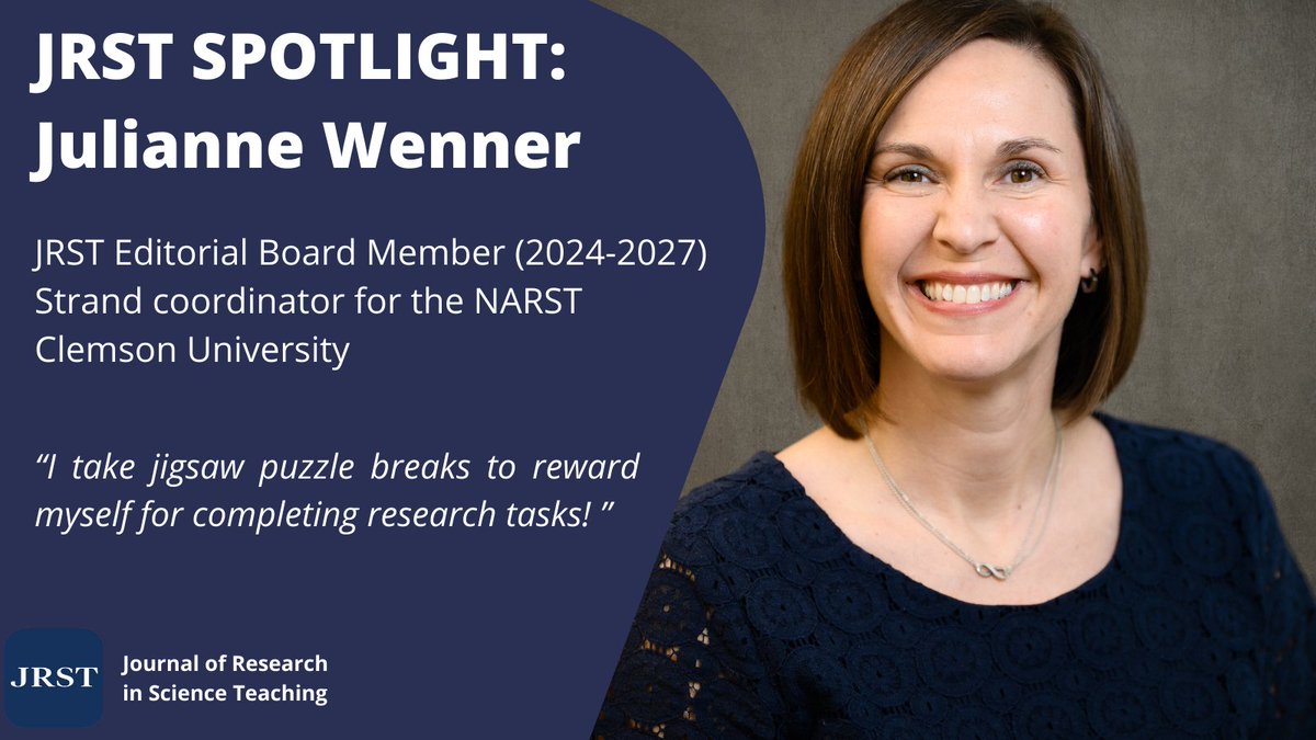 Journal of Research in Science Teaching (@jrstpub) on Twitter photo ICYMI:Today <a href="/JRSTpub/">Journal of Research in Science Teaching</a> Spotlight is shining on Dr. Julianne Wenner, from Clemson University. Thank you for serving as our editorial board member. ICYMI:Today <a href="/JRSTpub/">Journal of Research in Science Teaching</a> Spotlight is shining on Dr. Julianne Wenner, from Clemson University. Thank you for serving as our editorial board member.
