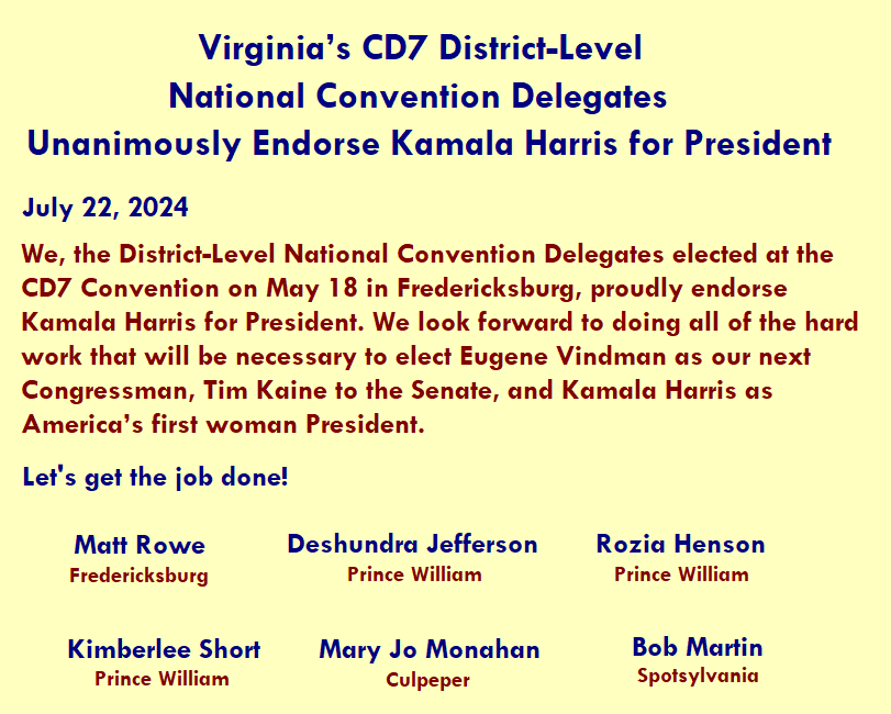 VA 7th CD Democrats tweet media