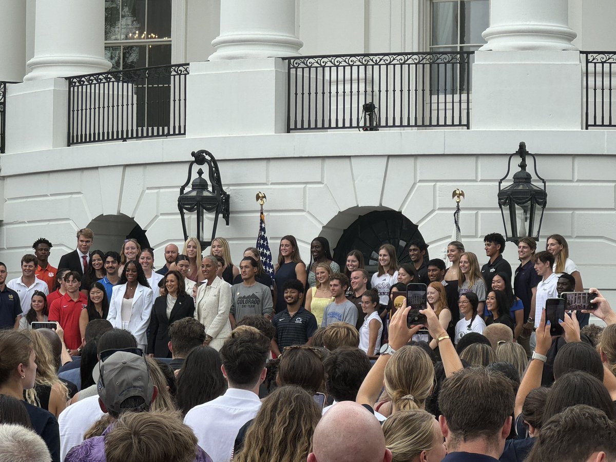 KU’s Breann Craley joined on stage with fellow national champions and <a href="/VP/">Vice President JD Vance</a>. #HereYouRoar