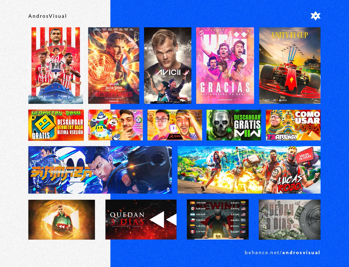 ¡Hola a todos! 👋

Estoy en búsqueda de trabajo como diseñador gráfico, editor de videos o ambos. Puedo ayudarte a llevar tus redes sociales al siguiente nivel. 🎨🎬

¿Me echas una mano con un ❤️o🔁? 

Cualquier duda, envíame un mensaje privado.

behance.net/androsvisual