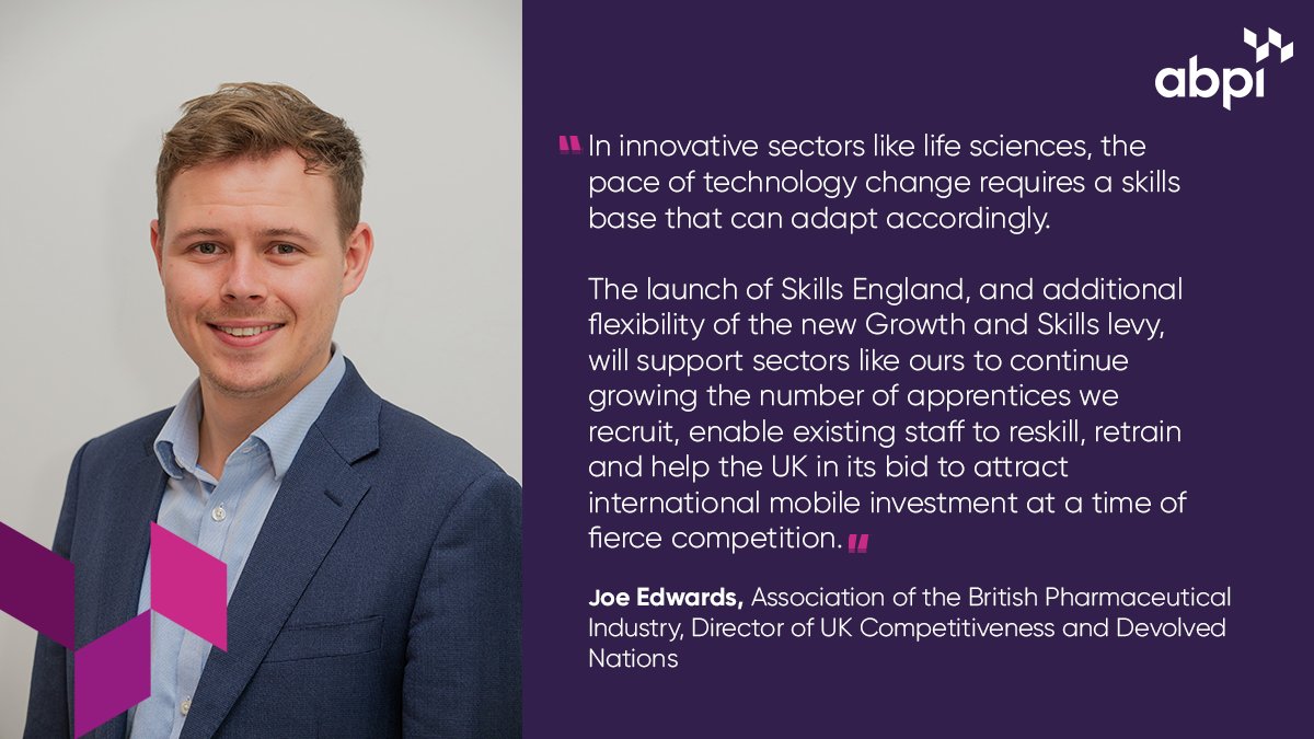 Skills are central to the government’s growth mission, and we welcome today’s announced reforms, which reflect longstanding calls from industry.

Read our full response here: abpi.org.uk/media/news/202…

<a href="/educationgovuk/">Department for Education</a> <a href="/UK_Life_Science/">Office for Life Sciences</a> <a href="/Joeedwardsefc/">Joe edwards</a>