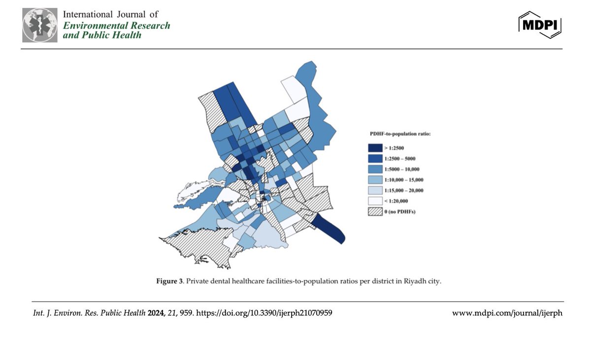 FONAZI's tweet photo. الحمدلله تم نشر بحثنا العلمي بعنوان:
Distribution of private dental healthcare facilities in Riyadh city: a GIS based approach 
توزيع عيادات طب الأسنان الخاصة في مدينة الرياض باستخدام نظم المعلومات الجغرافية.

جزيل الشكر لزملائي وأعضاء الفريق البحثي:
د. زايد العنزي: @zonazi527 
د. رهف العبيدي: @RahafAlobi 
د. أسماء الصالح: @AsmaBandar 
د. العنود الشامي: @thethreeaaa 
د. سلطان الشمراني: @iSultan__ 
د. سينا توماس
بقيادة د. نجلاء الرجيعي: @NAlrejaye 

الورقة البحثية كاملة هنا: 
https://t.co/dG9lMNiRuW

للتفاصيل تابع في الأسفل: