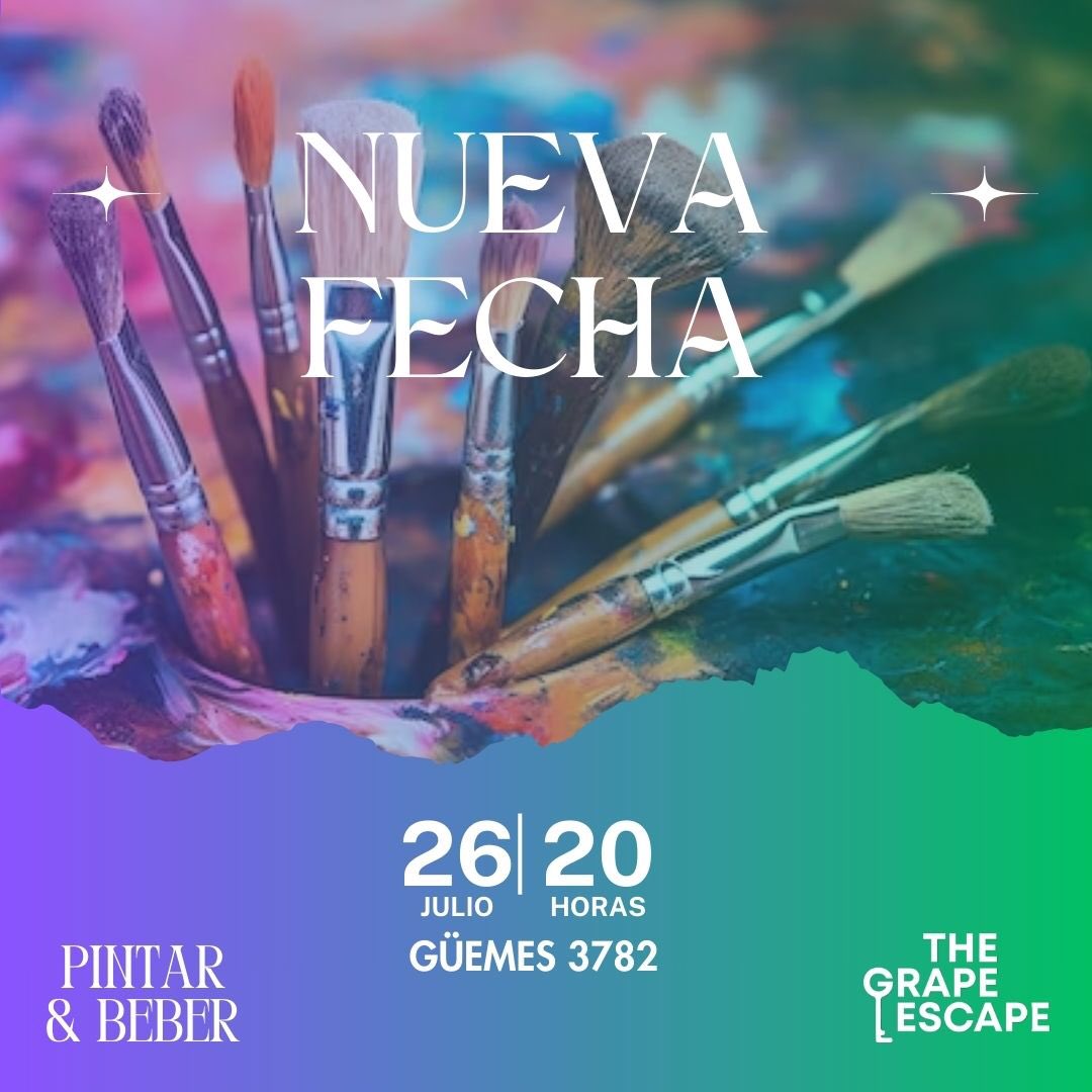 NulpiChe's tweet photo. Otra nueva fecha de Pintar &amp; Beber en Palermo! 🙌🏼✨🎨🍷 

Nos vemos en The Grape Escape: 

📍Güemes 3782
🍷20hs. 

De la mano de la artista @OrnellaRuizDiaz 

👇🏼👇🏼👇🏼 Más información acá 👇🏼👇🏼👇🏼 https://t.co/5jlM6XQYK6