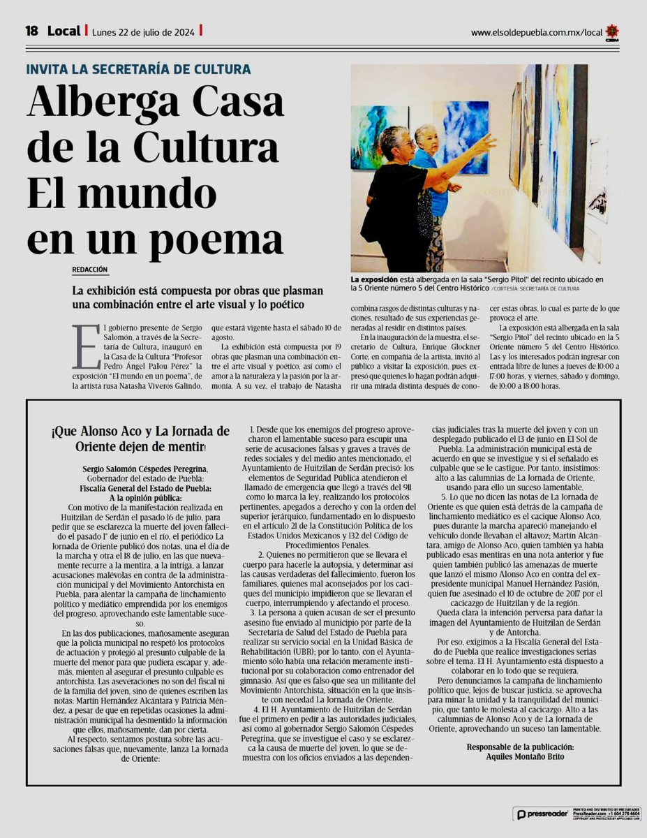 AntorchaPuebla_'s tweet photo. ¡Exigimos que dejen de mentir!
Alto a las calumnias del cacique Alonso Aco, de Martín Hernández (@Imperiodistico) y de La @JornadaOriente, aprovechando un suceso tan lamentable en Huitzilan.🗣️

Artículo completo en: https://t.co/8MndJSLOjW https://t.co/I27HQjp7PB