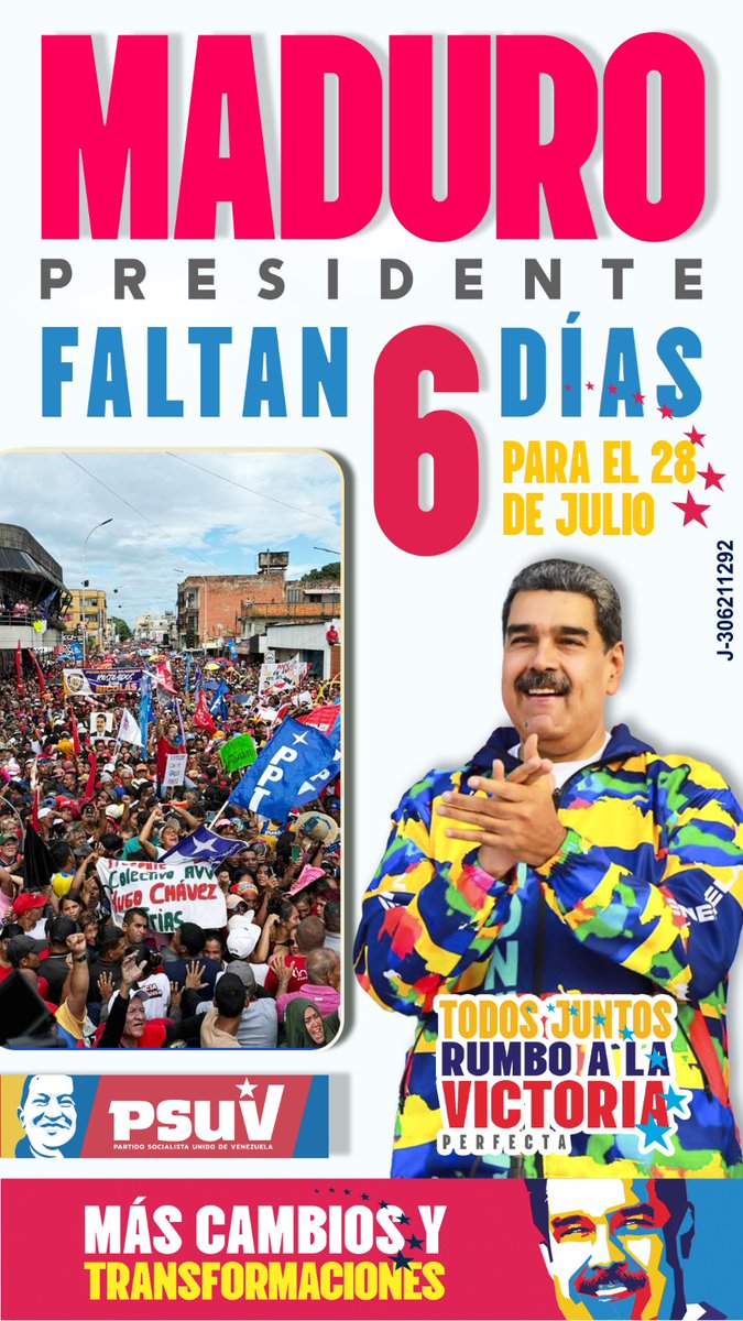 #22jul, falta poco días para la victoria este #28jul, pueblo venezolano acompañemos a este gran cierre de campaña en el estado Aragua a nuestro presidente Nicolás Maduro. 

#Aragua #GenteDePaz  #ComunicadoresLegislativo