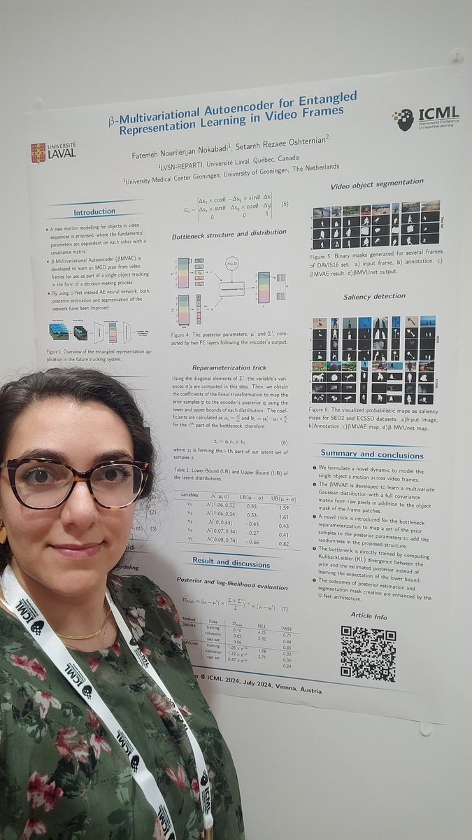 Check out our poster, "β-MuliVaritional AutoEncoder (βMVAE) for Entangled Representation Learning in Video Frames," presented in <a href="/WiMLworkshop/">WiML</a> at [ICML] Int'l Conference on Machine Learning! ✨ 

Paper: arxiv.org/abs/2211.12627
Code: github.com/fatemehN/entan…