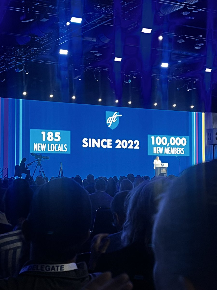 AFTProg's tweet image. “If they’re not going to quit, we’re not going to quit.” @rweingarten 

We are growing!! Look at our growth. They tried and failed to eradicate us!! We are Union strong! 💪🏾

#RealSolutions #AFTPC24