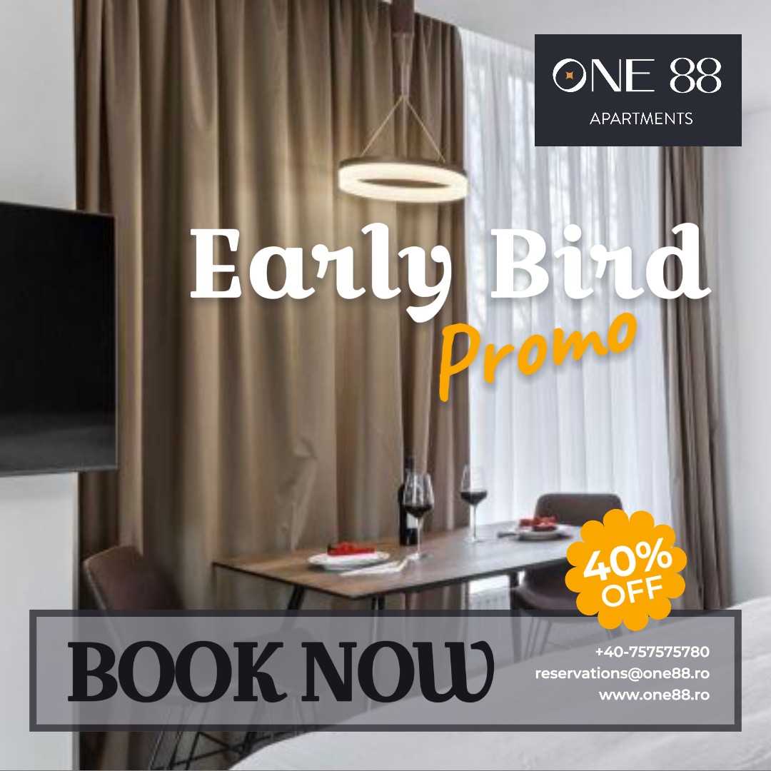One88Apartments's tweet photo. July continues with suprizes!!!
Tomorrow, once again, we have a special offer for you at One 88 Apartments! Book now and enjoy a 40 % discount on accommodation to make your stay as pleasant and comfortable as possible!
If it's Tuesday ..it's One 88, not Belgium :-)!

#One88 #RO https://t.co/q8L3buIlVv
