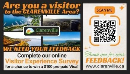 Do you have family and friends visiting the Clarenville area this summer? If yes, ask them to check out @ClarenvilleTown Visitor Experience Survey. Click the QR Code. #tourism