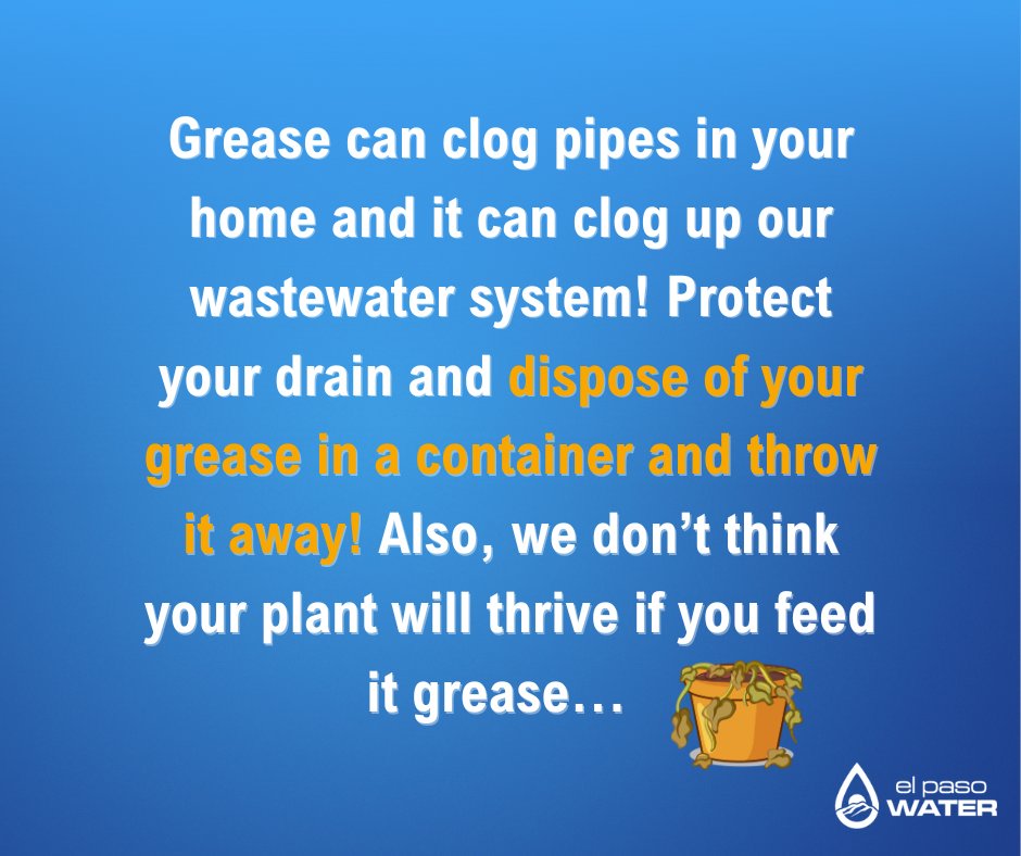 EPWater's tweet image. Ready for another game? This one's called, "Should that go down the drain?" Test your knowledge! Click the link to learn more about what you can do to clear your drains.  bit.ly/31JTUxp
#FOG #draingame #wastewater