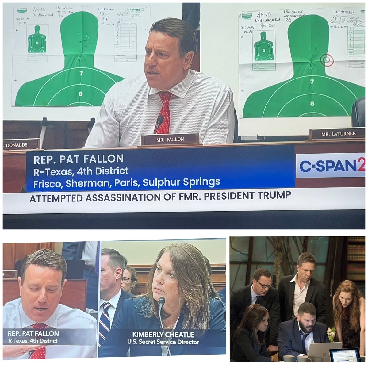 DrKristenEllis's tweet photo. Turn to #CSPAN it’s the #Scandal remake “Charlie” just brought it home! #Texas #PatFallon Even #NancyMace has best supporting actress award on this #episode for her over the top #drama This is our #America 🫣😩 #secretservice #TrumpAssasinationAttempt #Election2024 https://t.co/CCrU5LHa3t