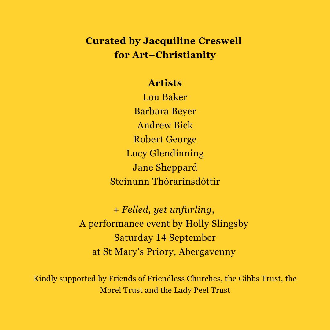 Art + Christianity (@art_xianity) on Twitter photo #Vessel: an art trail in remote rural churches near the Black Mountains between Usk and Hay-on-Wye
Exhibition dates: 8 August – 31 October 2024
Curated by Jacquiline Creswell @visualartsadvisor for Art and Christianity, in partnership with <a href="/friendschurches/">Friendless Churches</a> #Vessel: an art trail in remote rural churches near the Black Mountains between Usk and Hay-on-Wye
Exhibition dates: 8 August – 31 October 2024
Curated by Jacquiline Creswell @visualartsadvisor for Art and Christianity, in partnership with <a href="/friendschurches/">Friendless Churches</a>