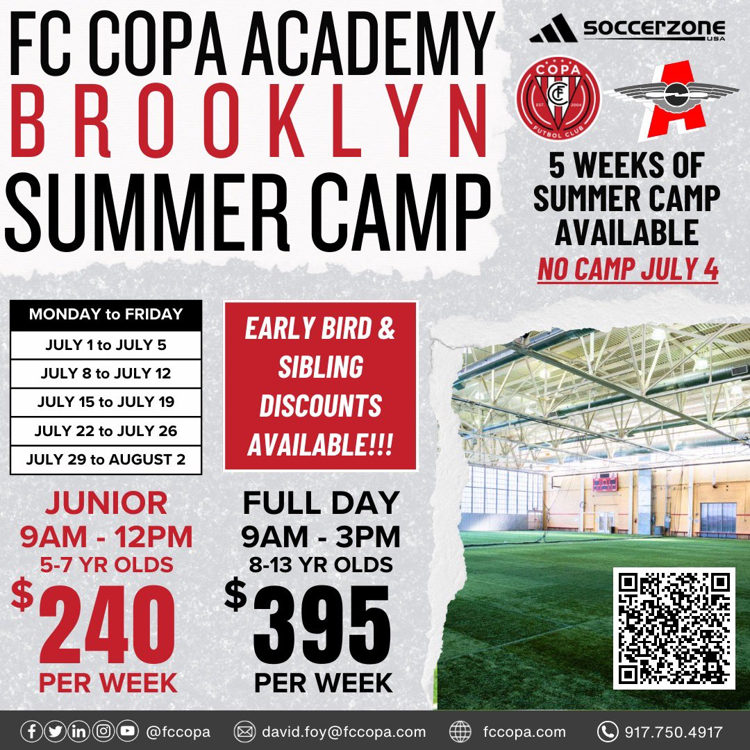 Improve your game this summer at our Summer Soccer Camp at <a href="/aviatorsports/">Aviator Sports</a>!

Join us for training sessions designed to sharpen your skills, improve your technique, and enhance your understanding of the game. Use the QR code or the link below to register. 
tinyurl.com/mr2teh2k