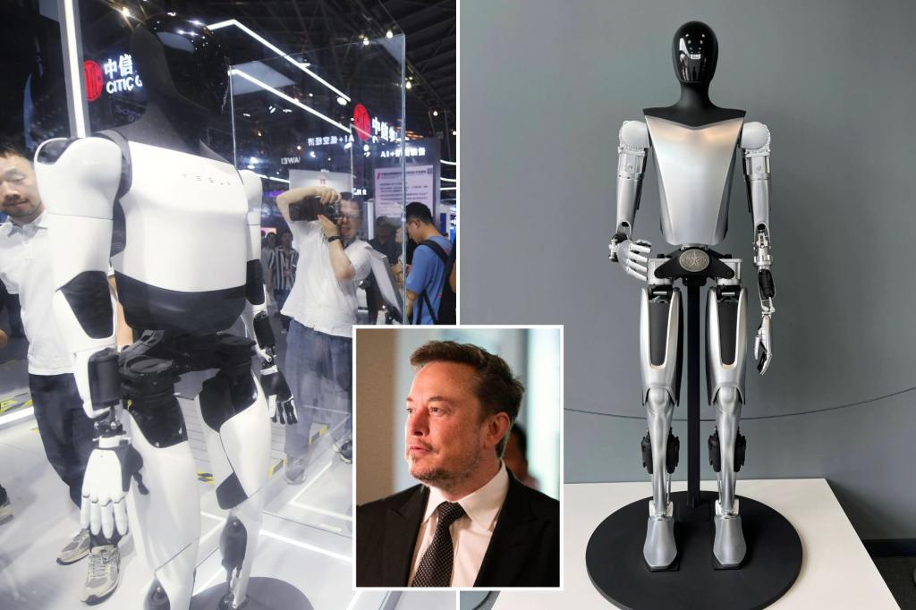 nypost's tweet photo. Elon Musk gives update on when Tesla will use Optimus humanoid robots https://t.co/45A5jSl7Vy https://t.co/7KmG0yF4Rq