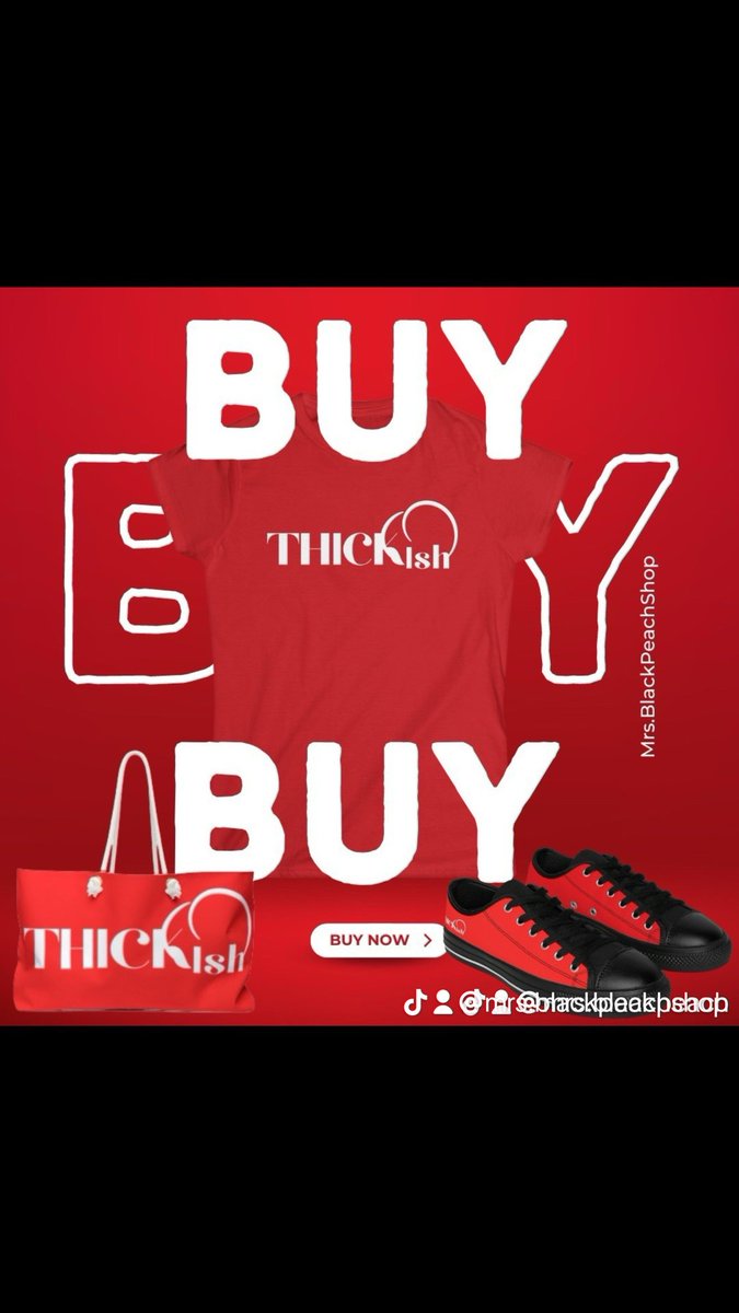 MrsBlackPeach's tweet photo. New Arrival: Red "Thickish" T-Shirts with Matching Shoes and Bags!**

Step up your style game with our latest "Thickish" T-shirts, now available in a stunning red! Perfect for making a bold statement, these T-shirts are designed for comfort and confidence. To complete your look, we've got matching shoes and bags that pair perfectly with your new favorite tee.