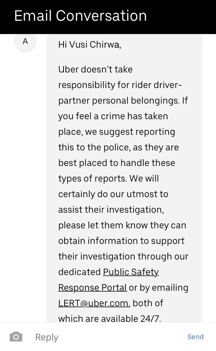 alpha_olmega's tweet photo. @uber so disappointed with Uber after I was involved in a car accident while on their ride and my personal belongings were damaged during the crash, this is what Uber had to say regarding that☹️🫣 https://t.co/DpfzaGDhSo