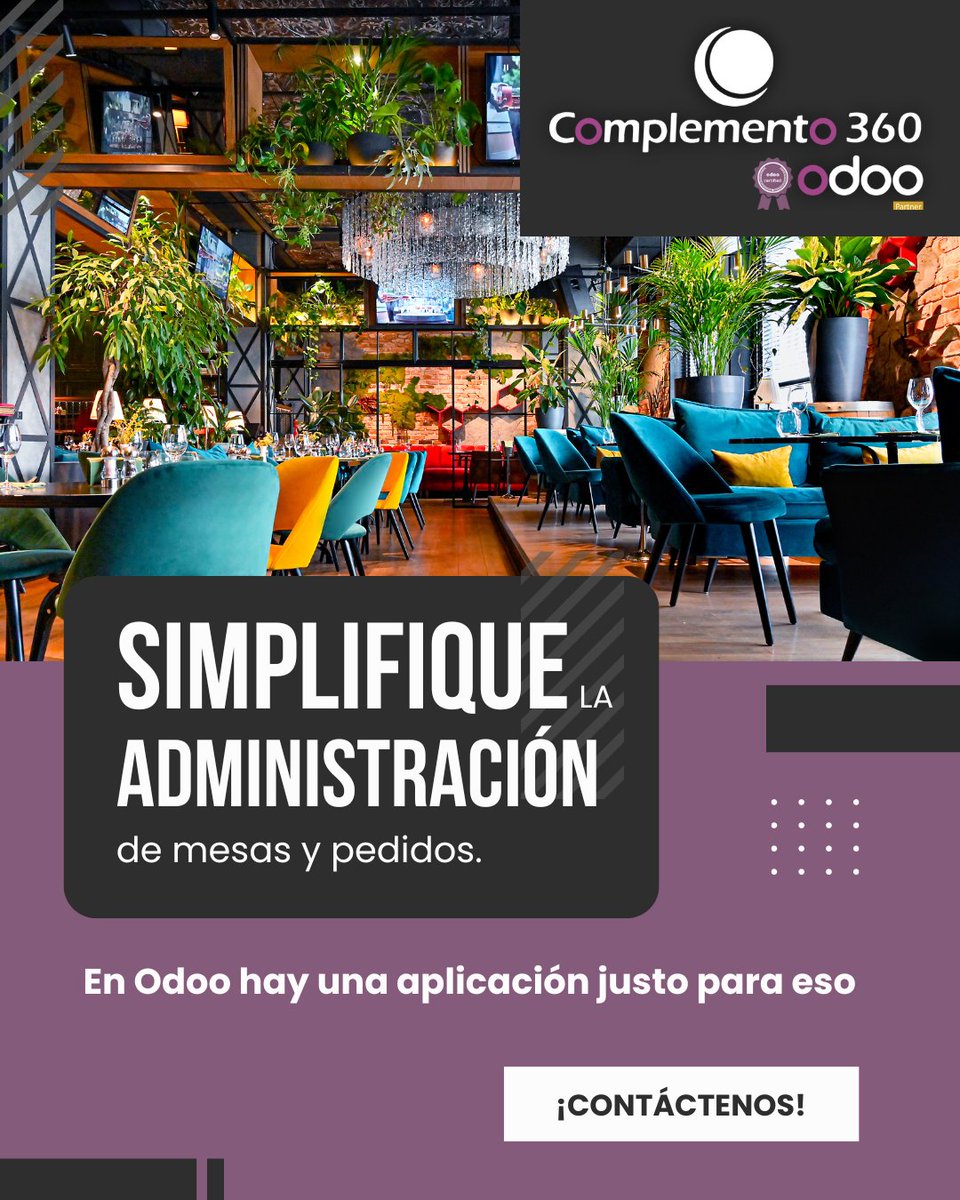 complemento360's tweet image. ¡Simplifique la administración de mesas y pedidos! 🍴

Con el módulo de punto de venta intuitivo y personalizable de @Odoo, gestionar mesas y pedidos nunca ha sido tan fácil. Mejore la experiencia de sus clientes ¡Contáctenos! complemento360.com 📈✨

#Odoo #Complemento360