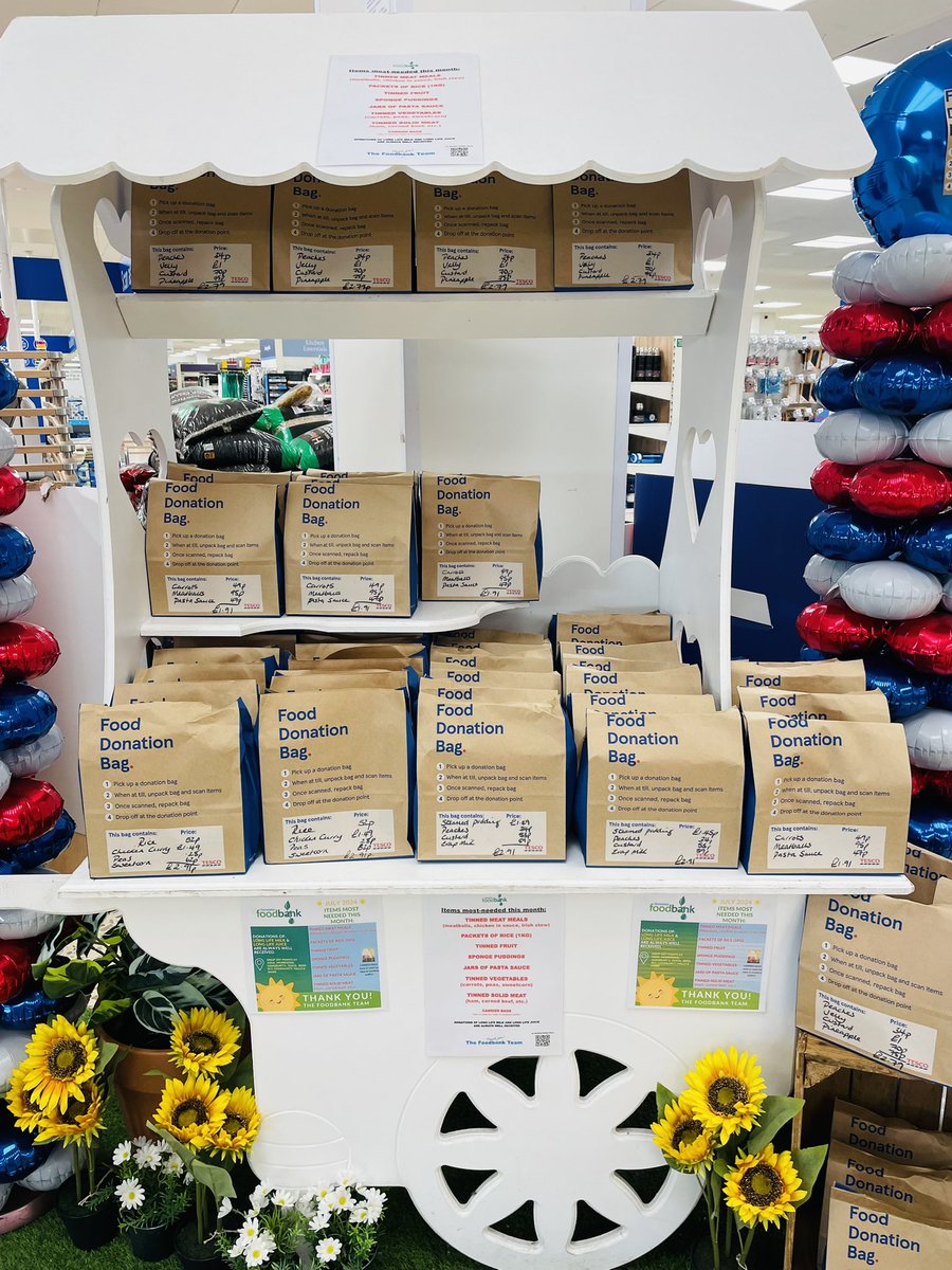 Today is the start of <a href="/Tesco/">Tesco</a> Summer food donation bags. These pre-filled food donation bags will support families that need a little help during the school holidays. We are working with @TrussellTrust Dunstable Foodbank to ensure they are receiving the food they need most 💙❤️