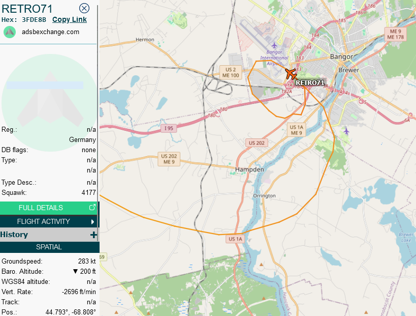 SirListenalot's tweet image. #KC135 #AE0655 #BLUE21 out of Fairbanks inbound Pease. Took German #Tornado's #RETRO71-72 from Elmendorf with him. The Tornado's just arrived at Bangor