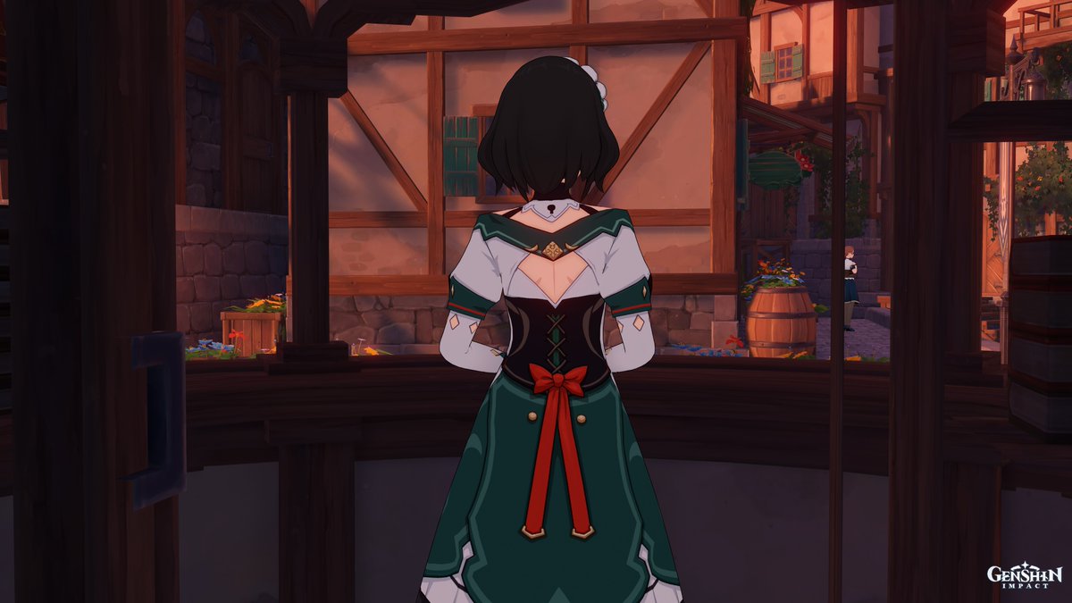 l_m_wallace's tweet photo. Any Genshin cosplayers wanting to do Katheryne, here's a good shot of her from the back for reference! Ad astra abyssosque, Travelers! https://t.co/y6qJrMBybL