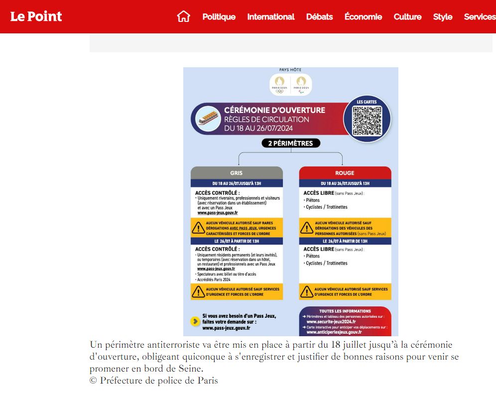 mmtchi's tweet photo. #JO La Préfecture de Police prétend que @Beatrice_Rosen a tort. Je vous explique.
En avril, ils disent: la zone rouge a un #codeQR piéton.
En juillet, ils disent qu'il n'y en a pas. Mais ils le demandent quand même. C'est simple.😅https://t.co/VRlFMvpQqE https://t.co/3gvbfPuibC https://t.co/0j1zSXpRvh