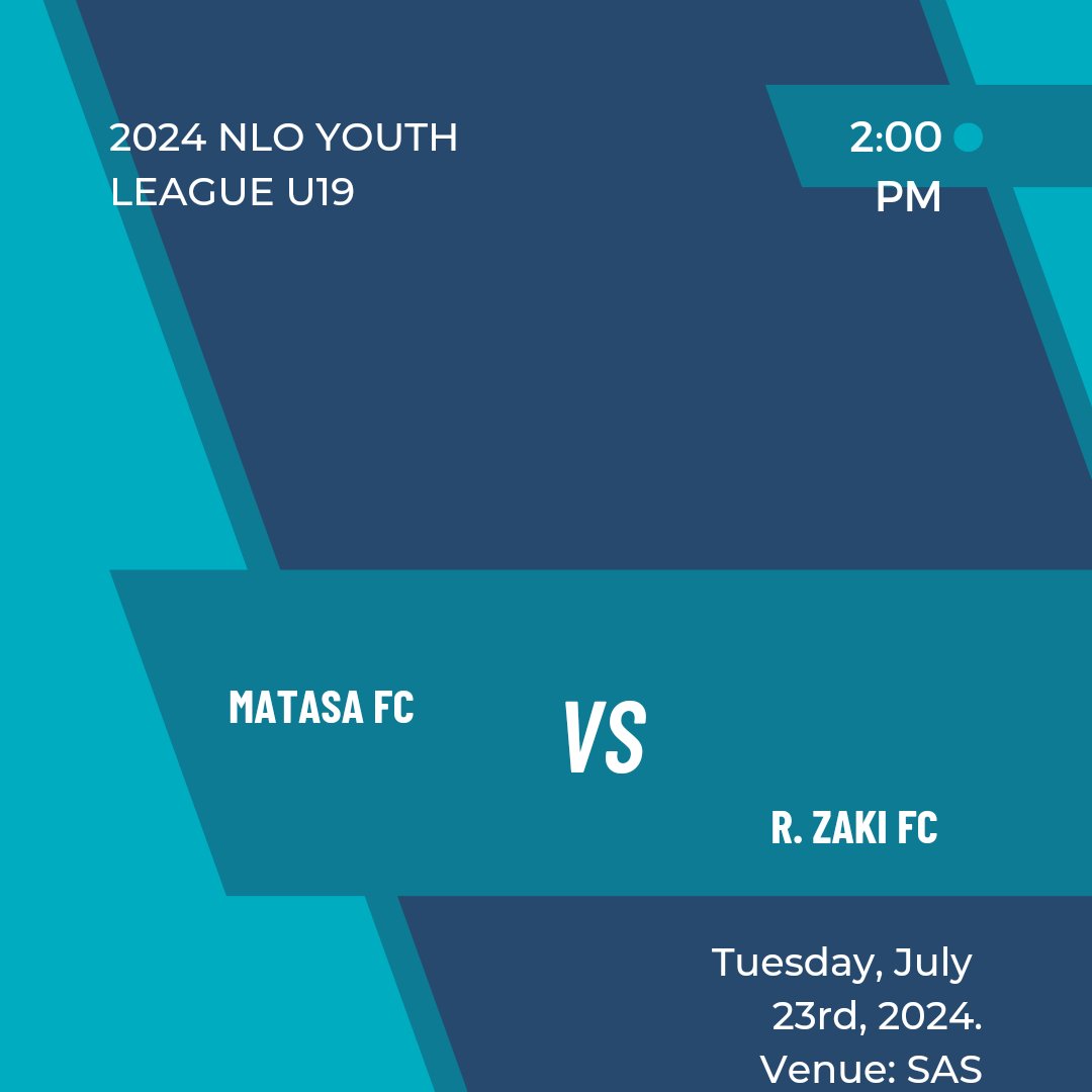 MatasaFC's tweet photo. 2024 NLO Youth League U19 (Matchday Two Loading)

🆚️ Rijiyar Zaki Football Club 

🏟 Sani Abacha Stadium Kofar Mata 

📅 Tuesday July 23rd, 2024 

⏰️ 2:00 PM https://t.co/YAtfiBKvUJ