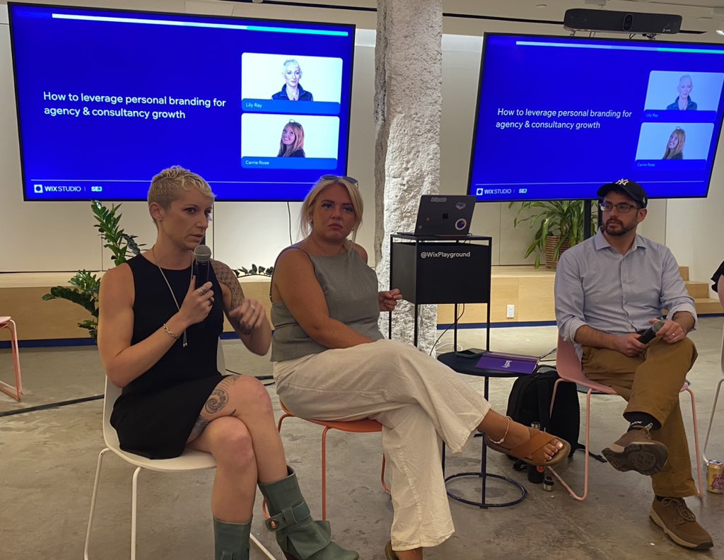 MichaelLewittes's tweet image. Great insights being shared by @lilyraynyc and @CarrieRosePR at the @WixStudio and @sejournal event in New York moderated by @MordyOberstein