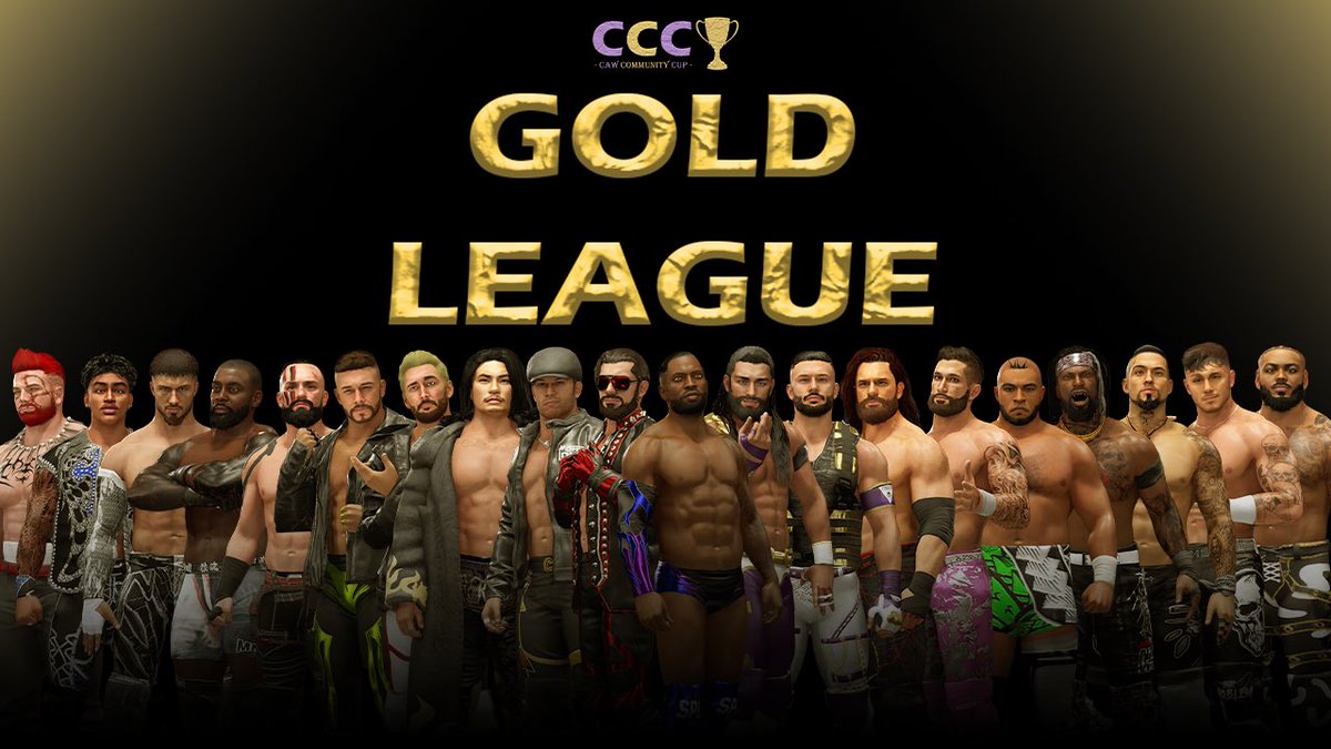 JOWrestling2K's tweet photo. CAW Community Cup Week 1: Gold League Match Card

Live on YouTube this Thursday, July 25th 2024 at 1pm PST/ 3pm CST / 4pm EST 

Subscribe to JOW’s YouTube channel to make sure you don’t miss it: https://t.co/Jw8m8mqffX https://t.co/RVIotrcqS4
