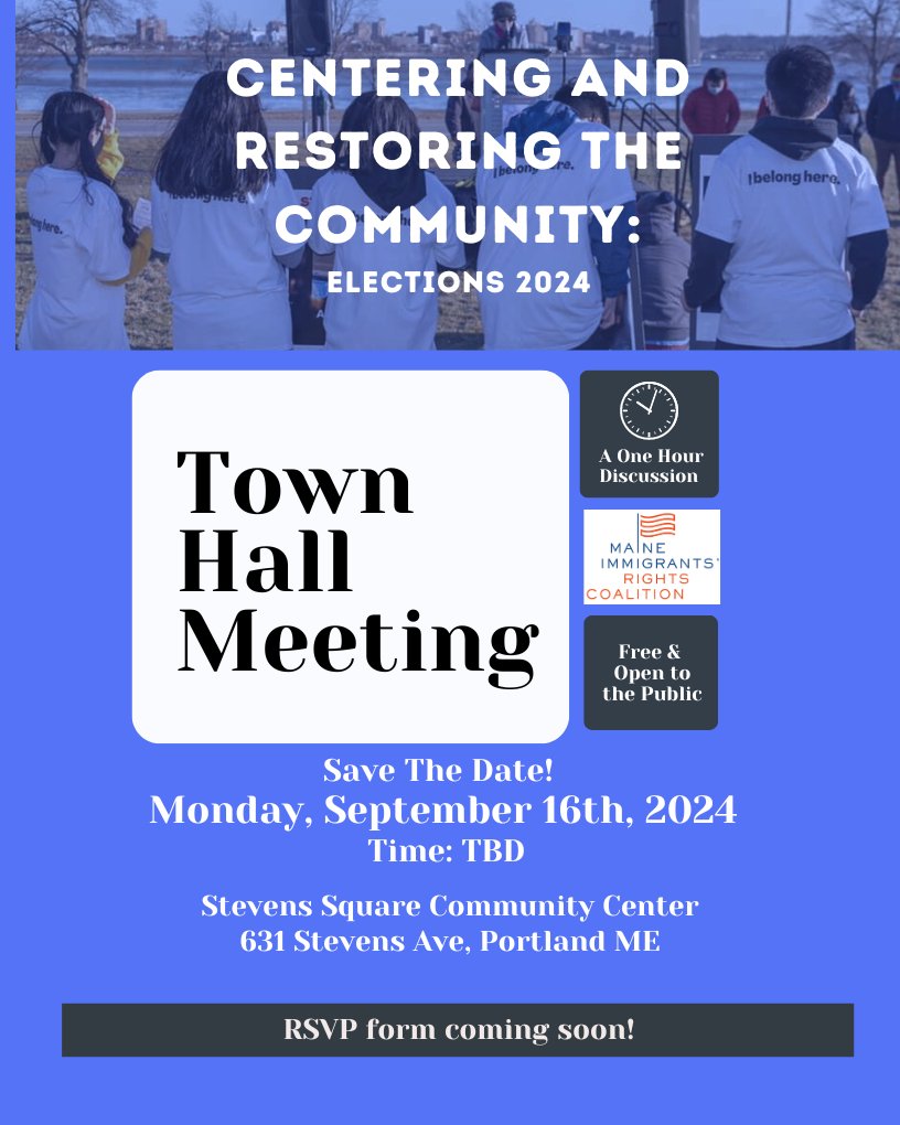 Save The Date - September 16th! MIRC Town Hall Meeting - Centering &amp; Restoring The Community: Elections 2024
