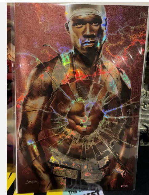 More exclusive, limited edition items will be available to claim via our upcoming dApp.

Engage in social activities and daily spins to be in with a chance to claim these items for FREE! 

50 Cent #1 Tidal Wave Publishing, Magma Foil Variant Only 30 Made. signed by the artist!