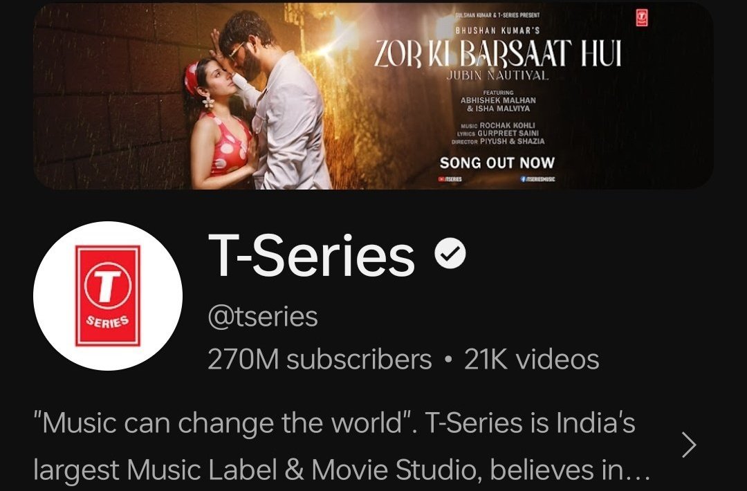 abhishekkingie's tweet photo. in love with the banner of T-Series and youtube fanfest 

Reason you'll already know 🥹♥️

#abhishekmalhan https://t.co/UlSUQKGHqq
