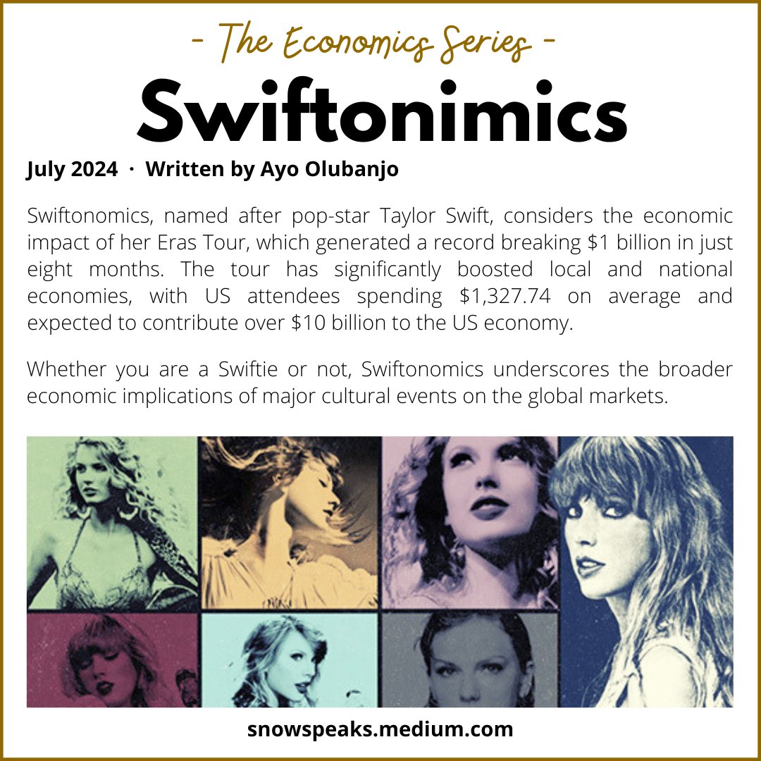 New blog post 📝

In this article, I discuss the economic impact of the #ErasTour on local and national economies.

Whether you are a Swiftie or not, this intriguing intersection of music and economics is a must-read.

Link in bio 

#Swiftonomics #Economics #Inflation #GDP